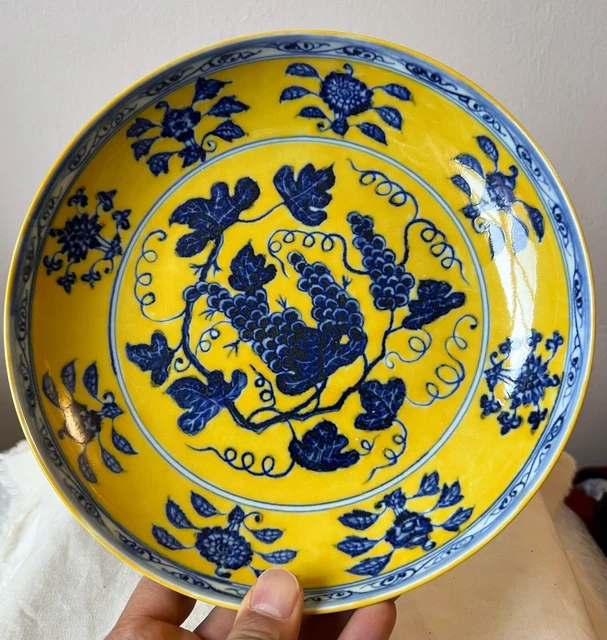 Rare Antique  Chinese Porcelain Plate.  Ming Dynasty Xuande Mark.