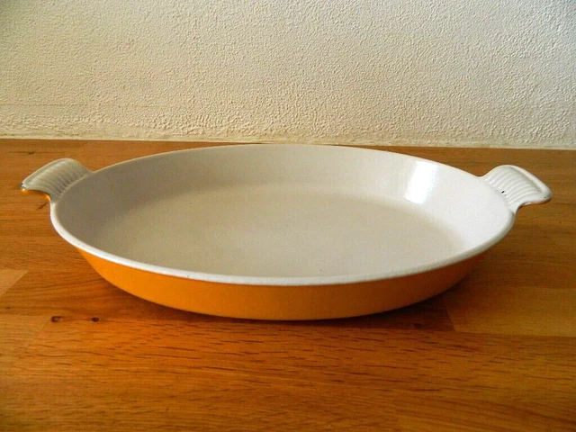 Plat Le Creuset Orange En Fonte émaillée - 30 Cm, Forme Ovale, Super état