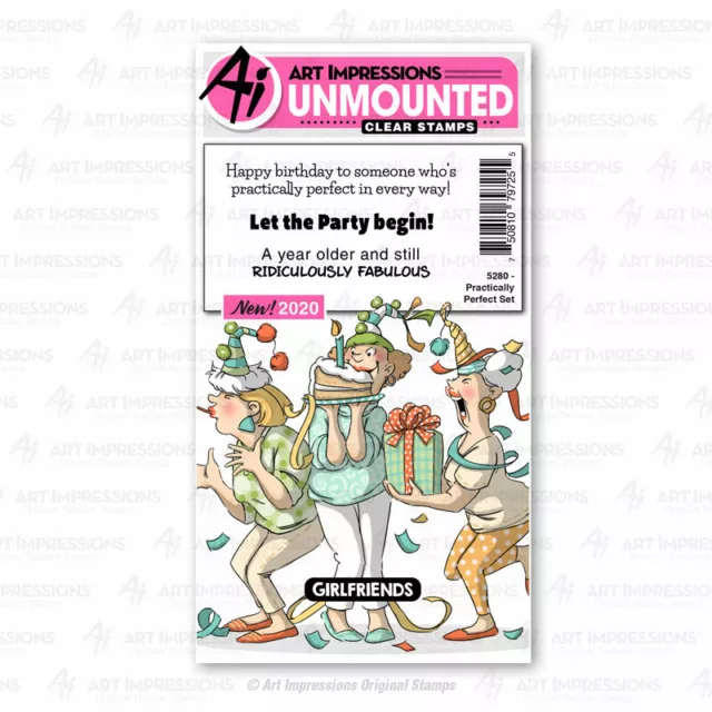 Stempel "Practically Perfect Set" Art Impressions, Freundinnen feiern Geburtstag