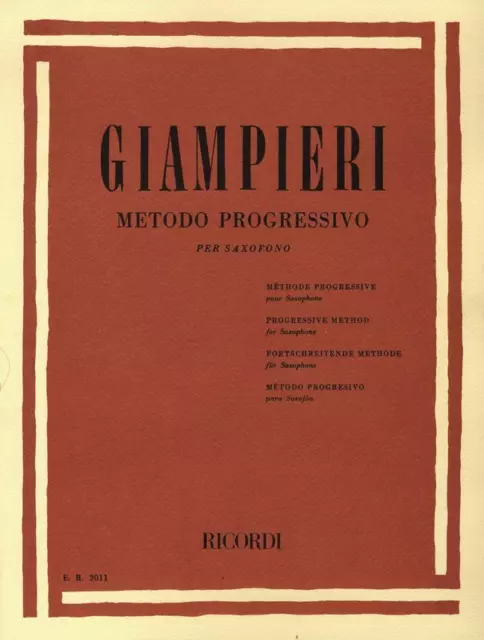 Alamiro Giampieri  Metodo Progressivo per Saxofono SASSOFONO SAX Ediz. RICORDI