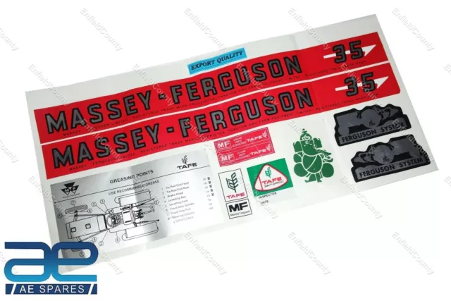 Para Massey Ferguson 35 Tractor calcomanía juego de transferencia de pegatinas