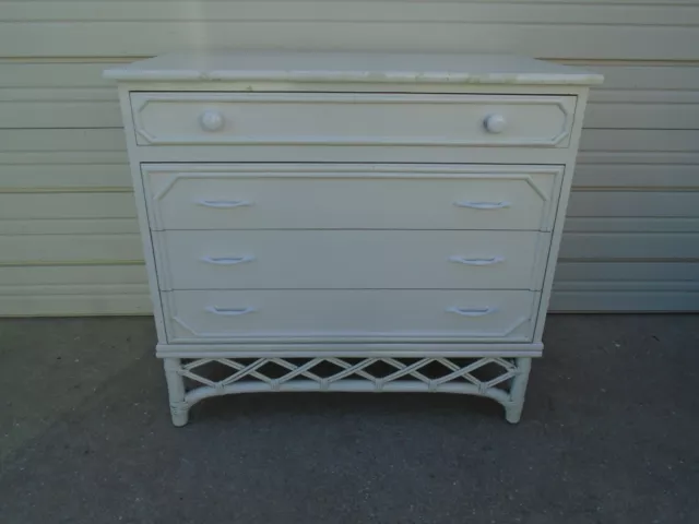 Faux Bamboo Bachelor Chest Dresser LG Nightstand Ficks Reed Hollywood Regency