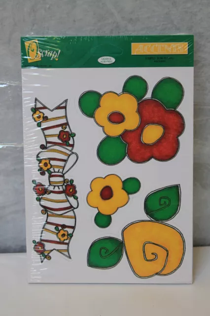 Paquete de recortes troquelado de colección con acentos de imaginación arco a rayas/floral troquelado SIN ABRIR
