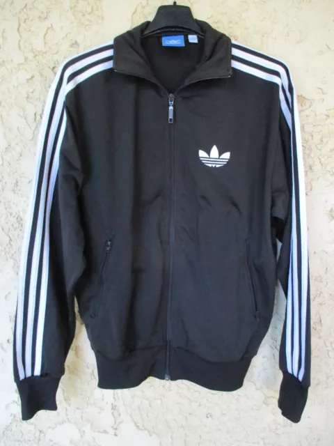 Veste ADIDAS rétro vintage jacket giacca felpa noir Trefoil look années 90 S M