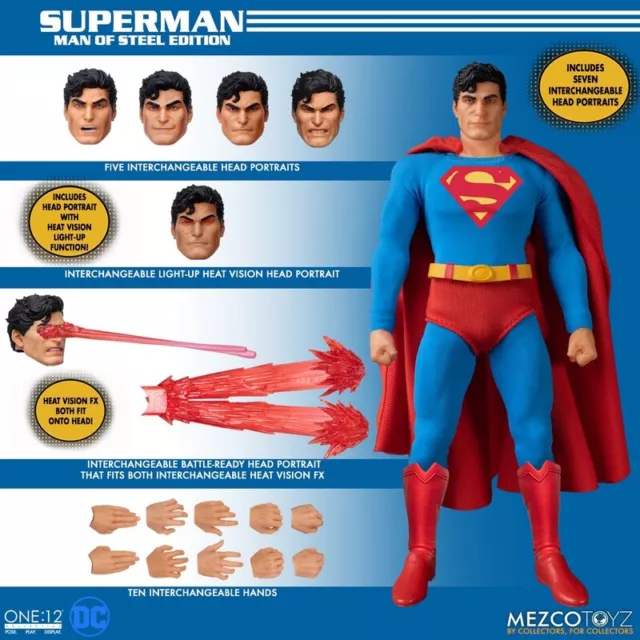 MEZCO One:12 Superman Man of Steel Deluxe Edition Action Figure DC Comics Toy RS