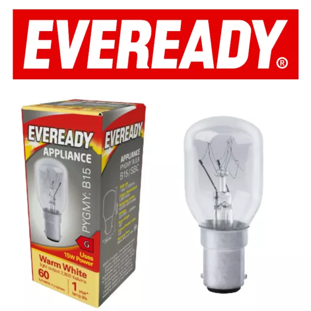 Eveready 15W Universal Appliance Pygmy Light Bulbs E14/B15 Screw (Warm-White)