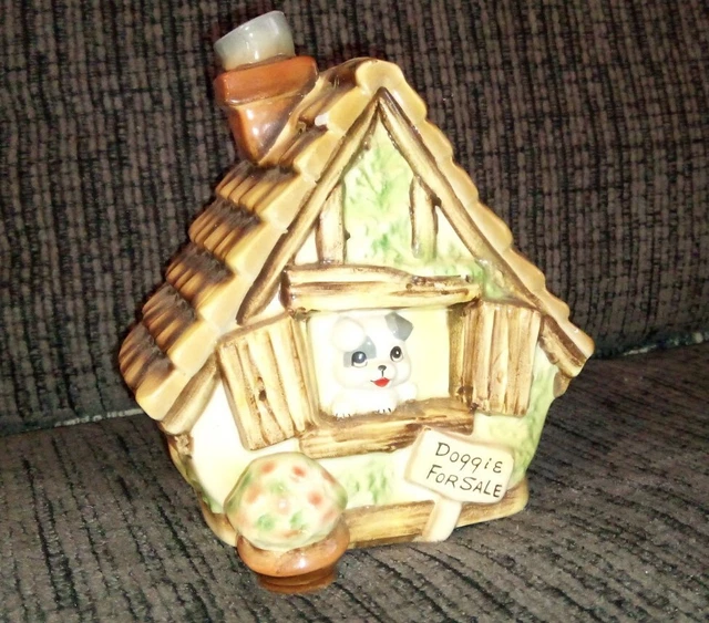 Vintage Josef Originals Puppy Dog In House Musical Box Figurine