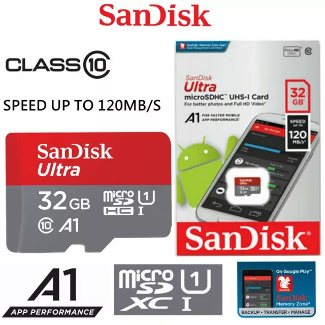 SanDisk Ultra 32GB Micro SD Card SDHC Class 10 GPS Phone Tablet Camera Memory