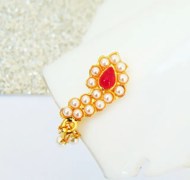 Buy Indian Nose Ring Nath Jewelry Sabyasachi Nathni Nose Pins Studs Kundan  Jewellery Pakistani Red Gold Plated Customised Gifts Designer Online in  India - Etsy