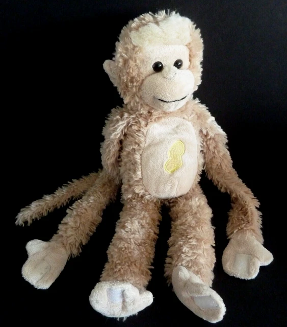 B7. DOUDOU PELUCHE GIPSY SINGE CACAHUETE beige écru jaune 44cm - Son HS - TTBE
