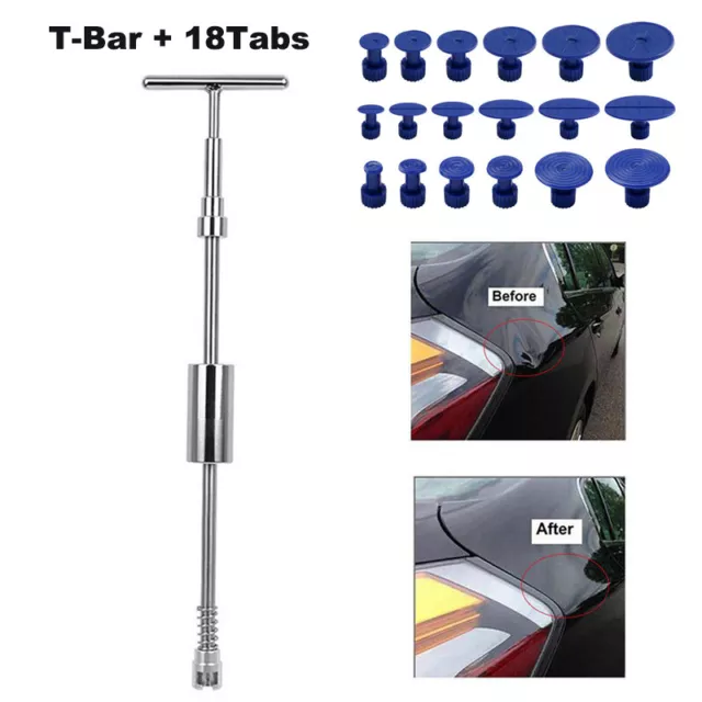 Car Body T-Bar Slide Hammer Paintless Dent Repair Tool Puller Lifter Removal Kit