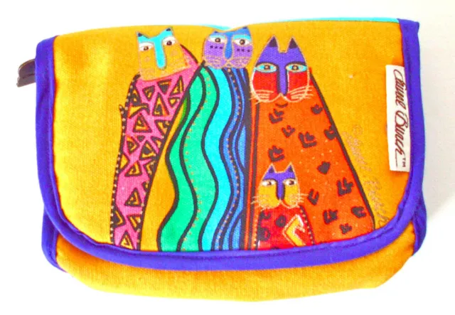 Laurel Burch Cats Makeup Cosmetic Pouch Mirror Feline Friends OUT OF PRODUCTION