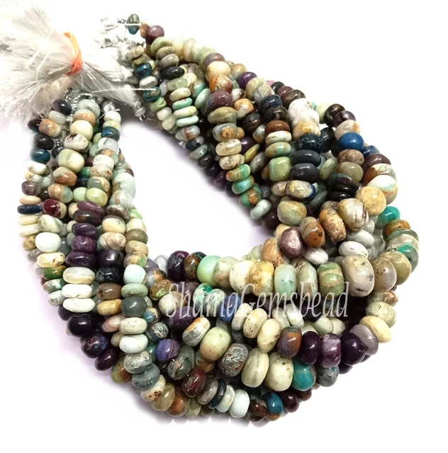 Perles de pierres précieuses en vrac lisses multicolores Perles en forme de...