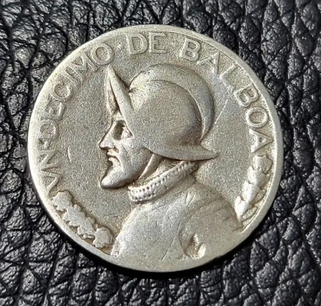 1933 Panama ⅒ Balboa Silver (.900) Coin