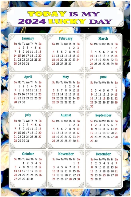 2024 MAGNETIC CALENDAR - Today is my Lucky Day - v025 7 x 10.5 $10.99