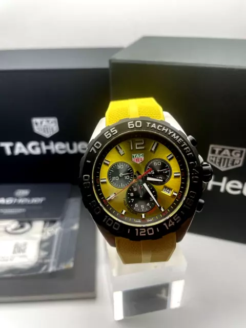 TAG HEUER  F-1 CAZ101AM - YELLOW 43mm DIAL&RUBBER STRAP - WARRANTY 06/2025 £1375