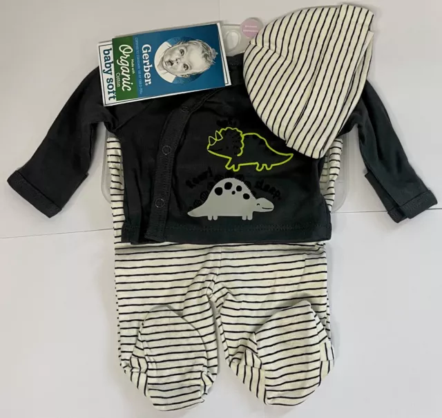 Gerber Baby Boy Preemie take Me Home 3-Piece Outfit Dinosaurs