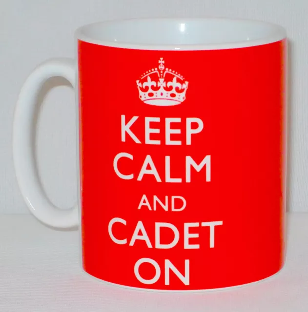 Keep Calm And Cadet On Mug Can Personalise Great Army Navy RAF Air Sea CCF Gift