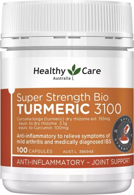 TURMERIC 3100mg HIGH STRENGTH 100 tablets ARTHRITIS JOINTS AUSTRALIAN TUMERIC