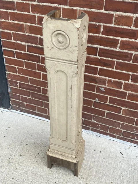 Vintage Square Newel Post Sides, Three Sided, No Top 37 3/4"H, 6" x 6" Center