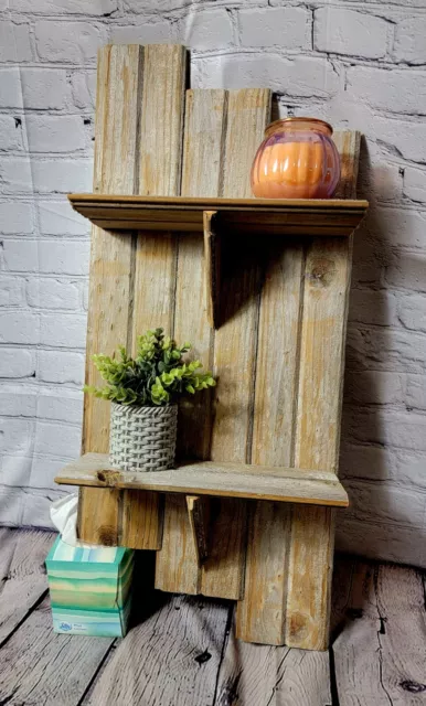 Handmade Real Barn Wood Wall Shelf / Reclaimed Weathered Rustic