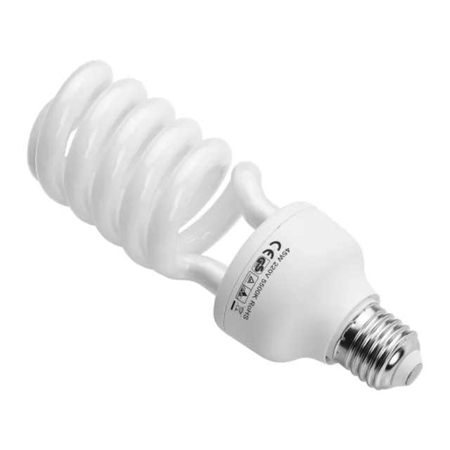 Ampoule fluorescente blanche pour photographie, lumière du jour, 45W 5500K E27