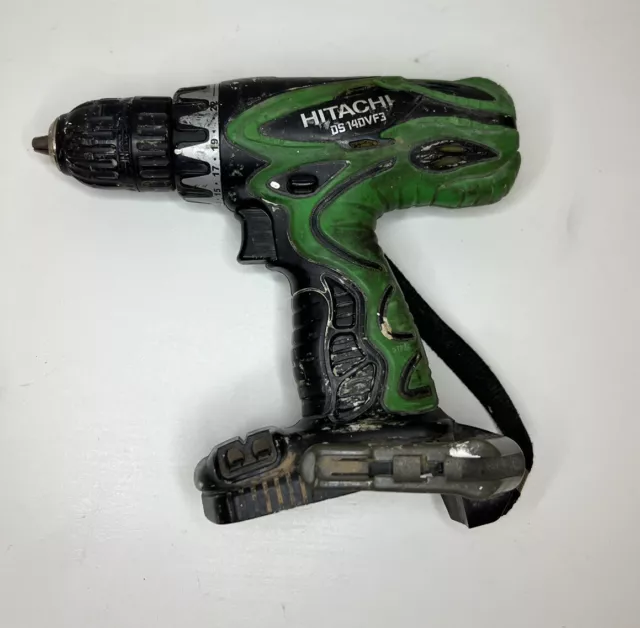 Hitachi Cordless DS 14DVF3 14 Volt 15/32”  Drill/Driver Works Good Bare Tool