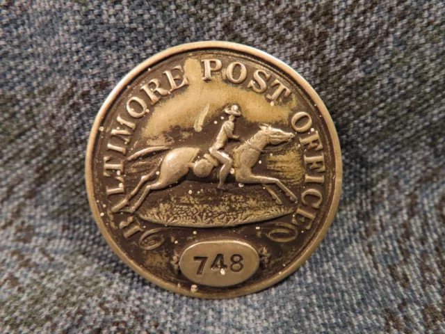 Original Obsolete Baltimore Pony Express Post Office/ Postal Badge 1870's