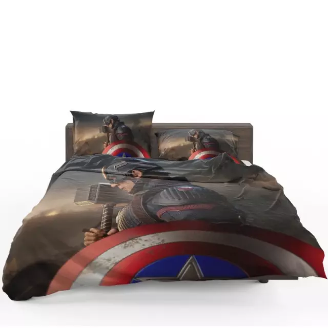 Steve Rogers as Captain America in Avengers Endgame Quilt Duvet Cover Set Single