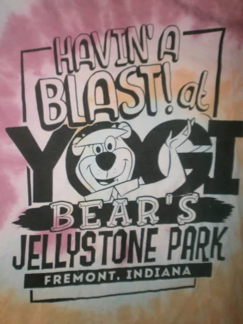 YOGI BEAR JELLYSTONE PARK T SHIRT Tie Dye Fremont Indiana Campground SMALL