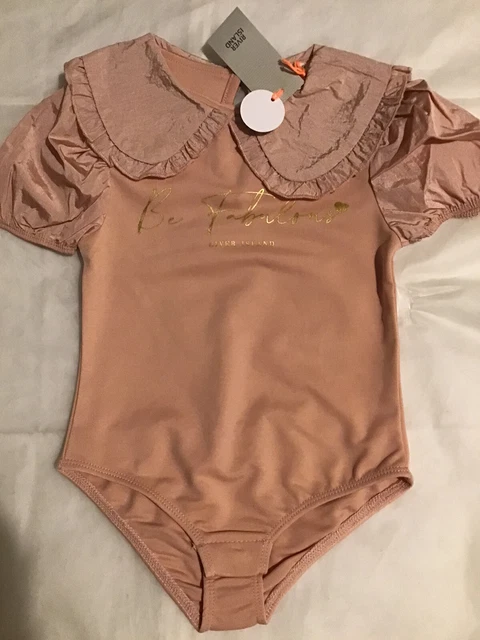 Gonna mini ragazza River Island età 18-24 mesi a pieghe finta pelle abito nuova con etichette 3