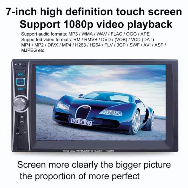 7 inch 2 Din HD Car Radio MP5 Player FM Wireless Bluetooth GPS Multimedia Player 2