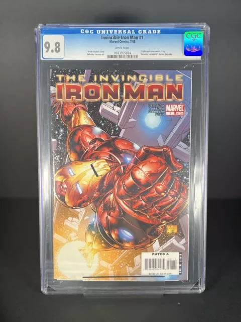 Marvel Comics The Invincible Iron Man #1 CGC 9.8 Salvador Larroca Cover Art 2008
