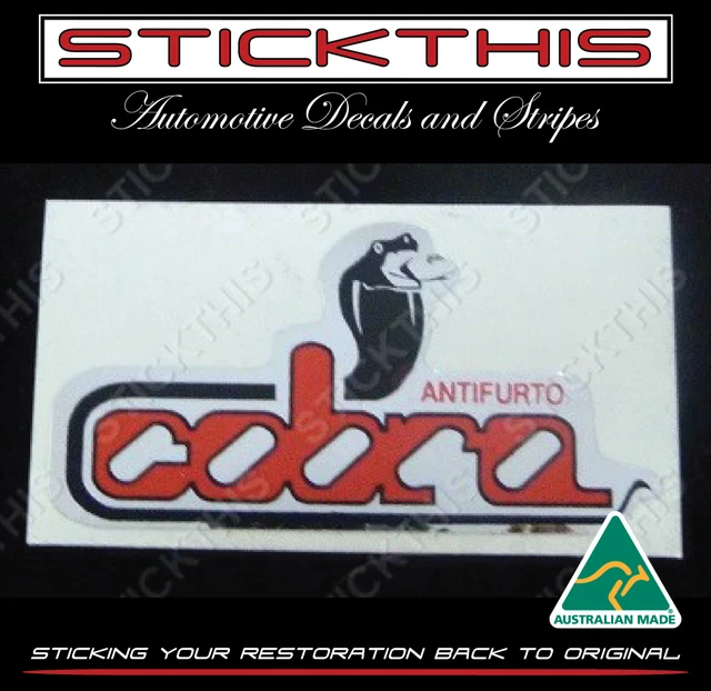 Cobra Alarm Siren Decal Sticker Red - Holden VH VK VL VN HDT Cobra Alarm Siren Decal Sticker Red - Holden VH VK VL VN HDT