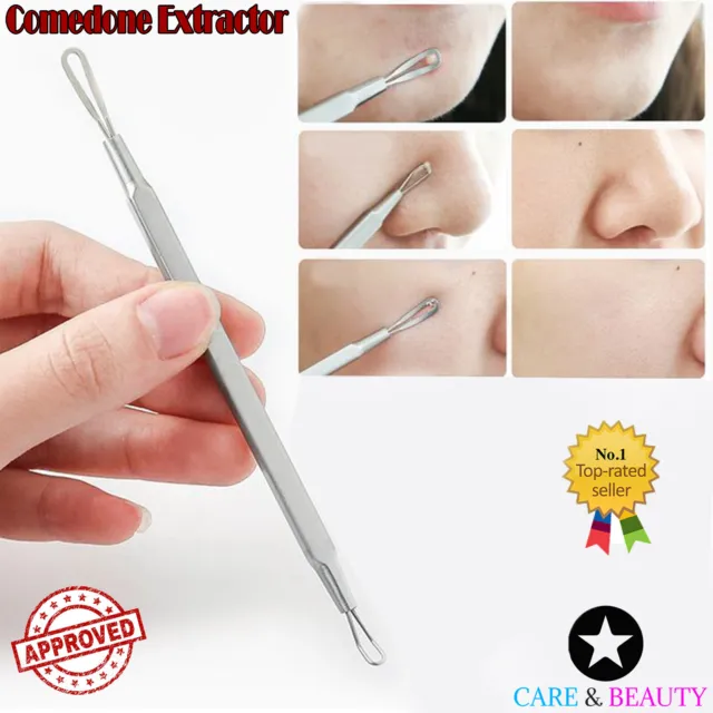 Comedone Extractor Acne Pimple Spot Blemish Remover Blackhead Facial Tool Steel