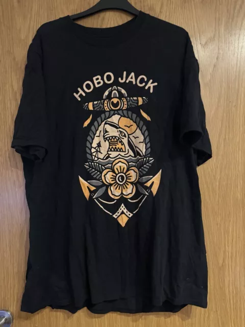 Men’s Hobo Jack Limited Edition Shark Tattoo Style T-Shirt Size XL