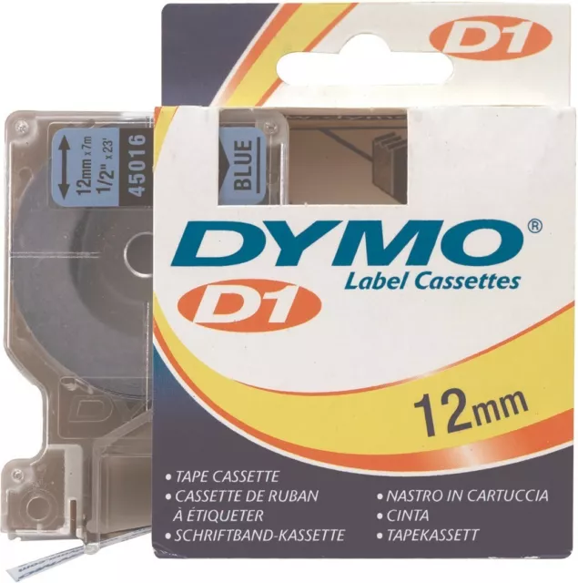 Dymo Schriftband D1 45016 schwarz/blau 12mmx7m