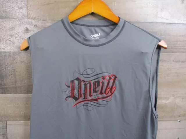 Oneill Shirt Mens Medium Gray Rash Guard Tank Top Surfer Quick Dry Crew Neck