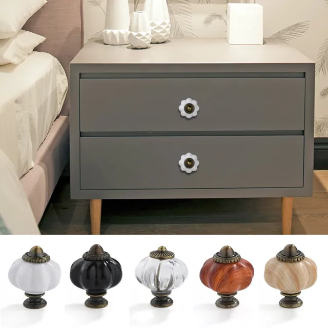 30*36mm Acrylic Pumpkin Cabinet Handles Pull Furniture Drawer Dresser Door Knobs