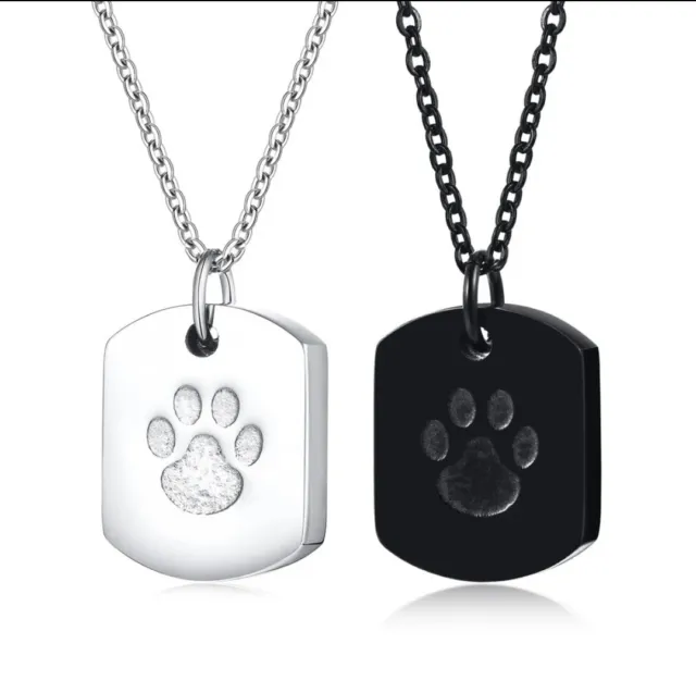 Cremation Urn Necklace Pet Paw Print Memorial Jewelry Keepsake Pendant AU