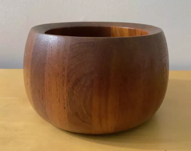 Vintage DANSK Jens Quistgaard Staved Teak Small SALAD SERVING BOWL Danish Modern