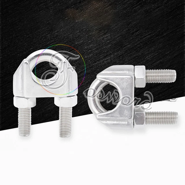 Kit 10 Morsetti Per Cavo + 10 Ditali In Acciaio Inox M6 - Per Fune Da 6 Mm (1/4 Di Pollice), Bulloni A U - 2