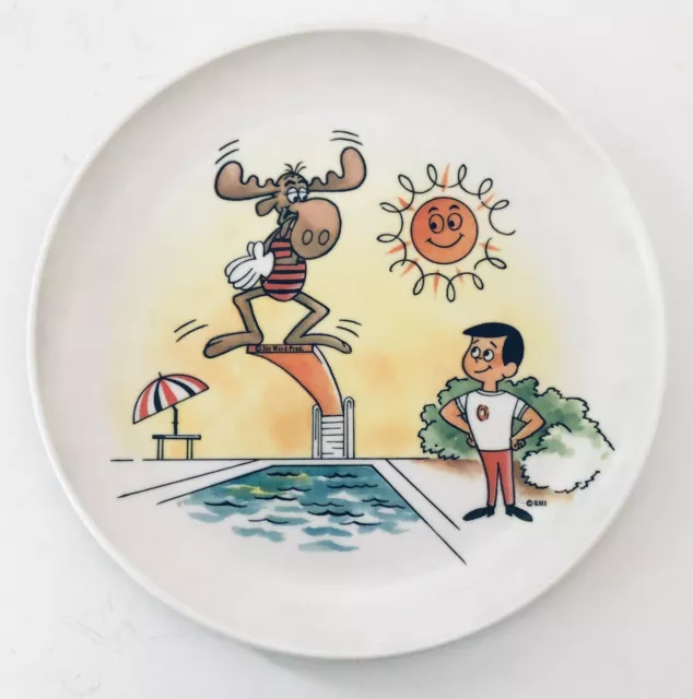 Vintage Bullwinkle Moose Cheerios Kid Melmac Plate Jay Ward Prod General Mills