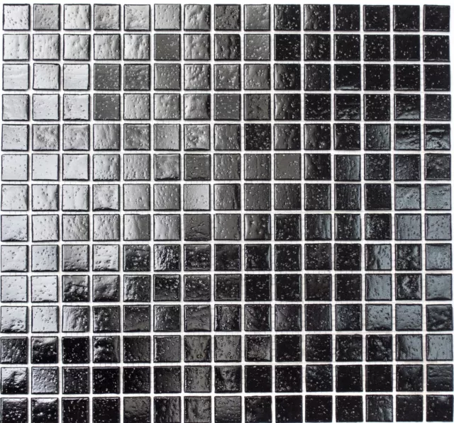 Azulejos de Mosaico Cristal Cocina Baño Sauna Wc Negro Revestimiento de Pared