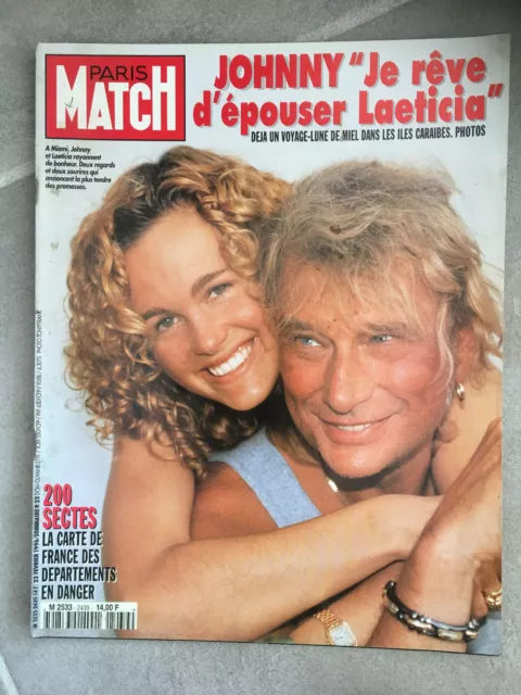 PARIS MATCH N°2439 22/02/1996 Johnny Hallyday Laetitia Kiki Feraud Gaultier K57