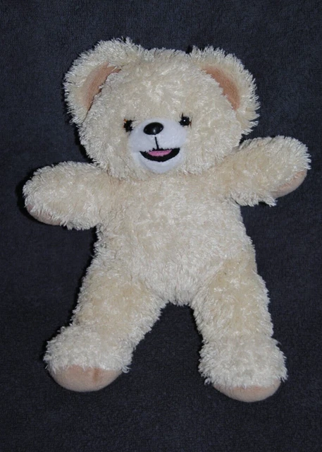 Doudou Peluche Ours CAJOLINE Beige Poil Long  Langue Rose  26  Cm  Vintage TTBE