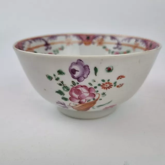 Antique 19th Century Chinese Famille Rose Footed Bowl Decorated With Flowers #2