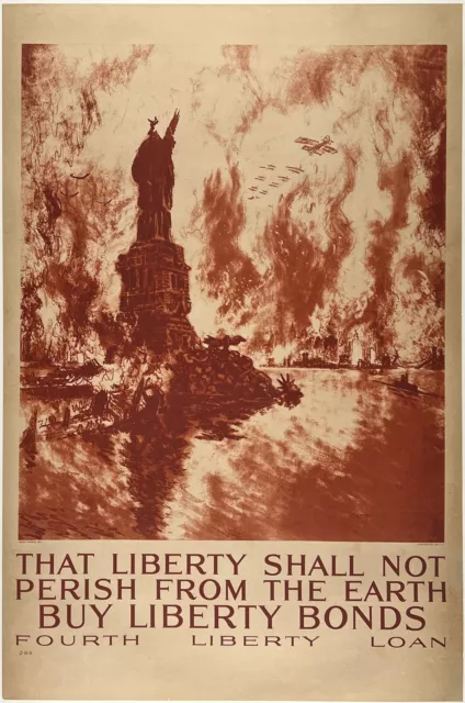 Original Vintage Plakat Das Liberty Wird Nicht Perish Weltkrieg Propaganda Ol