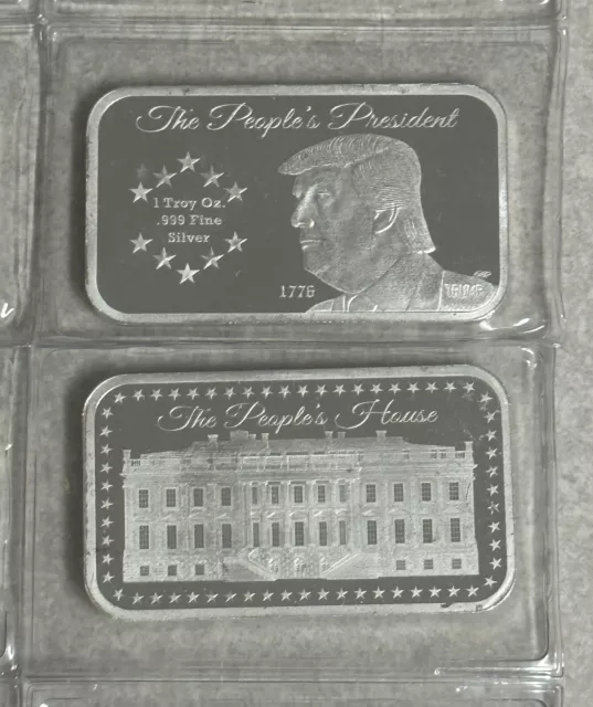 1 oz. SILVER BAR THE PEOPLE'S PRESIDENT & HOUSE 999 PURE SILVER BAR DONALD TRUMP 1 oz. SILVER BAR THE PEOPLE'S PRESIDENT & HOUSE 999 PURE SILVER BAR DONALD TRUMP