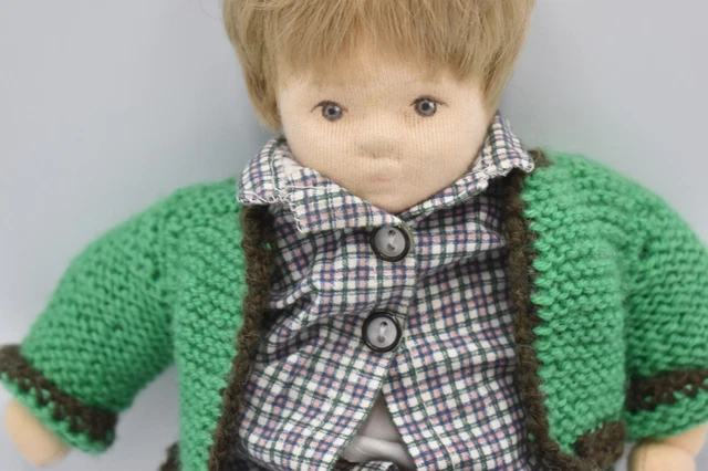 Retro Rags VINTAGE GLOREX BOY Doll Swiss Cloth Rag Doll Felt Face Soft Body 31cm £ ...